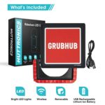 GRUBHUB LED Sign | Bright LED Lights | Wireless | Removable | USB Rechargeable Lithium Ion Battery | Rideshare Drivers | Ride Share Accessories | Make Your Car Visible (GRUBHUB)
