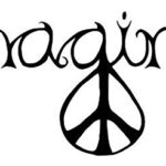Imagine Peace – Sticker Graphic – Auto, Wall, Laptop, Cell, Truck Sticker for Windows, Cars, Trucks