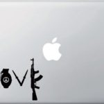 Yadda-Yadda Design Co. Love Guns w/Peace Sign – MacBook or Laptop Decal (Black)