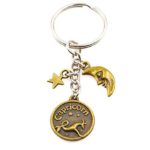 It’s All About…You! Bronze Zodiac Sign Moon & Star Keychain Choice of 12 Astrological Signs