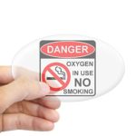 CafePress Oxygen in Use Oval Sticker Oval Bumper Sticker, Euro Oval Car Decal