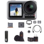 DJI Osmo Action Camera with 2 displays 11m Waterproof 4K 12MP Bundle with PowerBank + USB Car Charger + USB Wall Charger (4 Items)