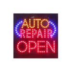 LED Auto Repair and Care Open Light Sign Super Bright Advertising Display Board Banner for Car Care Repair and Maintenance Service Business Retail Shop Store Window 16 x 16 inches