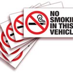iSYFIX No Smoking Sign Sticker for Vehicles & Cars – 6 Pack 3×1.5 inch – Premium Self-Adhesive Vinyl, Laminated Ultimate UV, Weather, Scratch, Water Fade Resistance, Indoor & Outdoor