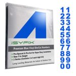 Blue Vinyl Numbers Stickers – 5 Inch Self Adhesive – 2 Sets – Premium Decal Die Cut and Pre-Spaced for Mailbox, Signs, Window, Door, Cars, Trucks, Home, Business, Address Number, Indoor or Outdoor
