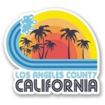 2 x 10cm/100mm Los Angeles California Vinyl Sticker Decal Laptop Travel Luggage Car iPad Sign Fun #5825