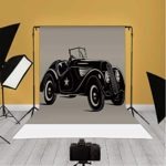 Cars,Back Drop,Classic Italian Model Nostalgic Car 50s Star Sign Pop Art Hobby Old Fashion Background 191486,for Photography,6.5x10ft