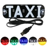 YSY White LED Sign Decor, Taxi Flashing Hook on Car Window with DC12V Car Charger Inverter Taxi Light Lamp (White, USB Switch)