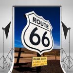 Yeele 4x5ft Historic Route 66 Photo Backdrops The Mother Road Diagonal Way Route 66 Road Sign Photography Background Children Boys Adults Portraits Photo Shoot Studio Props