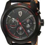 Ferrari Men’s PRIMATO Stainless Steel Quartz Watch with Nylon Strap, Black, 22 (Model: 830446)
