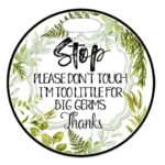 Mumsy Goose Botanical – Stop Don’t Touch Gender Neutral Botanical Greenery Newborn Baby Car Seat Tag Stroller Sign Baby Preemie Car Carrier Sign