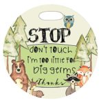 Mumsy Goose Woodland – Stop, Look Don’t Touch Forest Animals Infant Boy Newborn Baby Car Seat Tag Stroller Sign Preemie Baby Car Carrier Sign