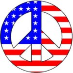 American Flag Peace 4″ Car/Refrigerator Magnet