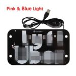 LED Sign for Car, Blue and Pink Glowing Light Sign Decal with Suction Cups, Glow Sign Light on Car Front Window with USB Cable