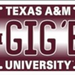 NCAA University of Texas A & M GIG ‘EM Car License Plate Novelty Sign