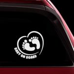 TOTOMO Baby on Board Sticker – Funny Cute Safety Caution Decal Sign for Cars Windows and Bumpers – Footprint in Heart ALI-038
