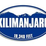 MAGNET 3×5 inch Blue Mountain Oval Kilimanjaro Sticker (Tanzania Mount rv Logo) Magnetic vinyl bumper sticker sticks to any metal fridge, car, signs