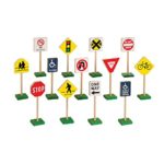 Guidecraft 7″ Block Play Traffic Signs – Children’s Educational Toys for Traffic Knowledge Learning, Kids Block Play