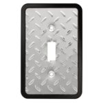 Diamond Plate Single Toggle Switch Wall Plate / Switch Plate / Cover, Packaging may Vary