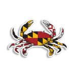Maryland State Flag Crab Sticker MD Fishing Die Cut Cup Laptop Car Vehicle Window Bumper Vinyl Decal Graphic