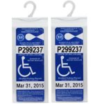LotFancy Handicap Parking Permit Holder Cover – Disabled Parking Placard Protector Hanger Sleeve with Large Hook- Pack of 2 Plastic Mirror Tag Hang