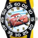 Disney Kids’ W001505 Time Teacher Disney Cars Watch With Yellow 3-D Plastic Band