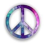 Vinyl Junkie Graphics Peace Sign Custom Graphic Decal Window Laptop Car Truck Window Sticker (Starry Sky)