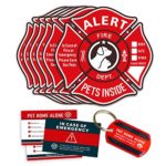 Pet Alert Stickers Static Cling Window Decals Emergency Pets Rescue Sign (6 Pack) with Bonus: Pet Home Alone Wallet Card & Key Tag – NO Adhesive, Removable, UV Resistant