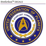 Star Trek United Federation of Planets Starfleet Command Insignia Gas Signs Car Company Pack of Two Vinyl Decals for Laptop Water Bottle Bike Car Truck Sticker (Pack of Two 2.75″ Decals)