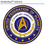 Star Trek United Federation of Planets Starfleet Command Insignia Gas Signs Car Company Pack of Two Vinyl Decals for Laptop Water Bottle Bike Car Truck Sticker (Pack of Two 2.75″ Decals)