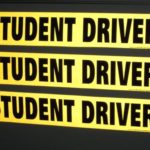 Set of 3 – Student Driver Magnets – Reflective Vehicle Car Sign – Larger Than the Others – Large 2″ Letters on a 2.75″ X 14.5″ Magnetic – Black Letters on a Yellow Reflective Background