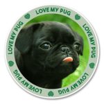 2 x 10cm/100mm Funny Black Pug Dog Vinyl Sticker Decal Laptop Travel Luggage Car iPad Sign Fun #6135