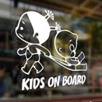 25 Centimeters Kids on Board Childrens Baby Girls Vinyl Stickers Funny Decals Bumper Car Auto Computer Laptop Wall Window Glass Skateboard Snowboard