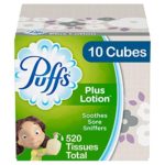 Puffs Plus Lotion Facial Tissues, 10 Cubes, 52 Tissues per Box (520 Tissues Total)