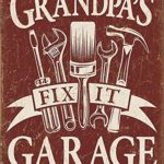 Desperate Enterprises Grandpa’s Garage Tin Sign, 12.5″ W x 16″ H