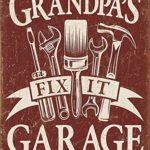 Desperate Enterprises Grandpa’s Garage Tin Sign, 12.5″ W x 16″ H