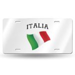 WUZZZZ Italia Italy Italian Flag License Plate Front License Sign Car Tag Decorative Metal Plate