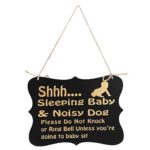 Ellen Tool Shhh Sleeping Baby Door Sign Do Not Disturb Board Baby Room Hanging Wooden Door Sign