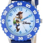 Disney Kids’ W000062 “Time Teacher” Toy Story 3 Woody Stainless Steel Watch With Blue Leather Band