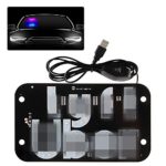 Sidaqi Car LED Sign Decor Light USB Switchable Different Signs Glow with Suction Cups on Window Windshield Indicator Lamp for Driver Blue Pink