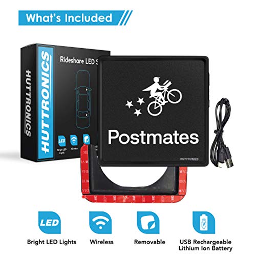 Postmates LED Sign Bright LED Lights Wireless Removable USB