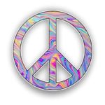 Magnet Peace Sign Tie Dye Magnetic vinyl bumper sticker sticks to any metal fridge, car, signs 5″