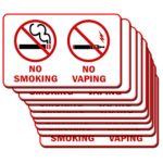 10 Set Car Warning Signs No Smoking No Vaping Sign Static Cling Decal Inside Car Window 2.5 x 4 Inch Removable and Reusable