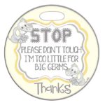 Mumsy Goose Yellow Elephant – Stop, Look Don’t Touch Gender Neutral Newborn Baby Car Seat Tag Stroller Sign Baby Preemie Car Carrier Sign