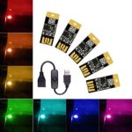 USB LED Ambient Light, Portable Multi Color LED Accent Light with Dimmer and Music Sync for Hallway, Kitchen, Living Room, Bedrooms and Bathrooms -5Pack