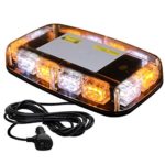 VKGAT 36 LED Roof Top Strobe Lights, Emergency Hazard Warning Safety Flashing Strobe Light Bar for Truck Car, Waterproof and Magnetic Mount 12-24V (Amber/White)