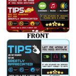 Tips – Five Star Accessories Rider-Share Sign for Driver |Sign Rideshare 5 Stars Tips Taxi Sign Driver Rating Appreciated Ride-Share Driver Signs- Large 9×6 (Pack of 2)