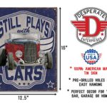 Desperate Enterprises Still Plays with Cars Tin Sign, 12.5″ W x 16″ H