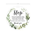 Stylish Floral Greenery No Touching Baby Car Seat Sign/Modern Gender Neutral Baby Stroller Tag
