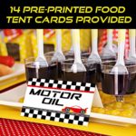 Race Car Bar Decorations Kit Racing Bar Signs Snack Tent Cards Pit Stop Banner for Race Car Birthday Party Decorations Let’s Go Racing Theme Party Supplies